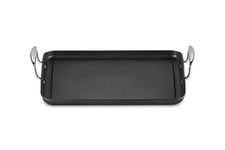 Le Creuset Plancha Géante en Fonte d'Aluminium, 35 x 25 cm, Sans Rainures, Anthracite/Argenté,52103350010101