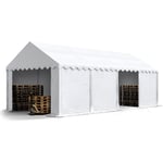 Hangar / Tente de stockage professional 4 x 8 m blanc pvc 800 n imperméable hauteur 2 m