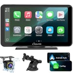 CARPURIDE Wireless CarPlay Android Auto Autoradio, 7" HD écran Tactile sans Fil Car Stereo, Autoradio avec Navigateur GPS/Bluetooth 5.0/Caméra de Recul/FM/USB/Lien miroir/SiriusXM/SD-32GB