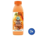 3x Garnier Shampooing Pour Cheveux Fructis Cheveux Food Papaye Restoring, 350 ML