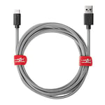 JuicEBitz Phone Charger Cable, USB A to USB C Cable 3m, USB Cable, 480mbps, Fast Charger USB C Compatible with Samsung Galaxy, Google Pixel, iPad, LG, Huawei, Sony Xperia + More, Grey