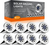 Lumière Solaire Extérieur, 8 LED 8 Pack Spot Lampe Solaire Jardin Etanche IP65