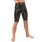 Late X Latex Long Shorts with Penis Sleeve Men - Black - 2XL