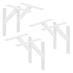 6x Support Etagere murale fixation flottante aluminium blanc