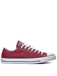 Converse Seasonal Ox Trainers - Dark Red, Burgundy/White, Size 10, Women