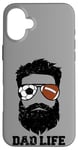 iPhone 16 Plus Soccer Football Dad Messy Hair Beard Soccer Football Dad Case