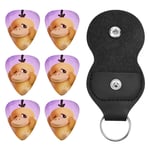 Psyduck Kit d'accessoires de guitare et médiators avec porte-clés en cuir pour guitare électrique, basse, ukulélé