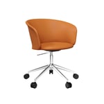 HEM - Kendo Swivel Chair 5-star Castors - Cognac Leather/Polished - Skrivbordsstolar