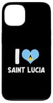 iPhone 13 I Love Saint Lucia Pride St. Lucian Flag Heart Case