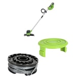 Greenworks 40V Cordless Strimmer for Medium Gardens, Autofeed 1.65mm Nylon Line, WITHOUT 40V Battery & Charger, G40LT + 2m Strimmer Spool with Protective Cover