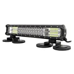 AUXTINGS LED Barre d'éclairage 46 cm 252W Triple rangée Spot Deut de travail à LED Barre d'éclairage +de support magnétique pour voiture camion VTT SUV 4x4 Tracteur de bateau de camion,12V 24V