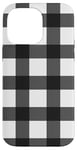 iPhone 14 Pro Max Black White Checkered Plaid Flannel Gingham Pattern Checker Case