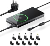 90W¿10 In 1 Avec 5W Usb Connecteur¿ Notebook Ac Chargeur Adaptateur 18.5V 19V 19.5V 20V Pour Hp Stream, Asus Vivobook Zenbook, Lenovo Ideapad, Dell Inspiron, Acer Aspire