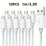 Câble Micro Usb Pour Recharge Rapide Et Transfert De Données,Cordon De Chargeur Pour Samsung Dock S7 Edge Et Tablettes,10 Pièces/Lot - Type 10pcs-1m