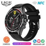 Lige-Montre Intelligente De Fitness Pour Homme,Extérieur,Positionnement Boussole,Contrôle D'accès Ndavid,Étanche Ip68,Montre Intelligente De Santé,400mah, - Type Black