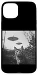 Coque pour iPhone 15 Plus Cat Selfie with UFO Weird 50s Photo -