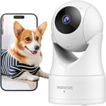 Indoor Camera 2K, 360° Cameras for Home with Motion Detection, 2.4G WiFi Camera for Pet/Baby/Nanny/Camera with Night Vision