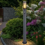 Lampadaire détecteur de mouvement borne lumineuse extérieur lampes de jardin anthracite IP44, lampadaire patio balcon, acier inoxydable couleur