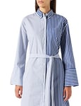 GANT D1. Wide Cuff Mix Stripe Dress Robe, Persian Blue, 46 Femme