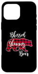 Coque pour iPhone 16 Pro Max Blessed Glammy Bear Red Buffalo Check Plaid Cadeau pour grand-mère