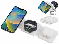 Station De Chargement Sans Fil 15 W Pour Smartphone, Apple Watch, Airpods - Blanc