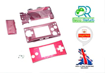 Chrome Red Pink Full Housing Shell For Nintendo GameBoy Micro -Replacement Shell