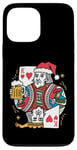 Coque pour iPhone 13 Pro Max King Of Hearts With Beer Jeu de cartes vintage pour amateur de bière