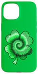 iPhone 15 Lucky Tie-Dye Four Leaf St Saint Patrick's Day Clover Case