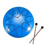 Slit Drums, Steel Tongue Drum, 6 inches 8 Tone D Key, Handpan Drum with Drumsticks, Bag, Finger Cover, Percussion Instrument for Musical Education Concert Mind Healing Yoga Meditation