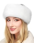 Futrzane Winter Faux Fur Headband for Women - Fancy Ear Warmer (White Rabbit)