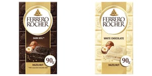 2 x Ferrero Rocher White & Dark Hazelnut Chocolate Bar -90G