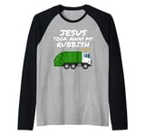 Jesus Took Away My Rubbish, Bin Lorry, Church Pastor Funny Raglan Baseball Tee