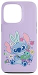 Coque pour iPhone 13 Pro Disney Lilo & Stitch Cute Easter Bunny Stitch and Scrump