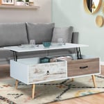 Table basse plateau relevable rectangulaire BAHIA scandinave