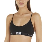 Calvin Klein BH CK96 Unlined Bralette Svart bomull Large Dam