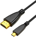 Cablemicro Hdmi Vers Hdmi 4K Adaptateur Hdmi Versmicro Hdmi Type D Haute Vitesse 2.0 Arc Hdr Uhd Cable Ethernet Audio Compatible Avec Dslr,Appareil Photo,Ordinateur Portable,Televiseur,Moniteur,Pc