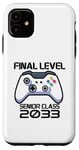 Coque pour iPhone 11 Jeu vidéo Senior Class Final Level Gamer Class of 2033