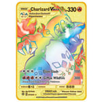 Charizard Vmax Metal Gold Plated Card, Charizard Vmax Dx Gx Metal Gold Card