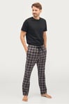 Ellos Collection - Pyjamasbyxor Carter Flanell - Svart