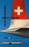 AIRLINES SWISSAIR DC 7C Rgws-POSTER HQ 50x70cm d'une AFFICHE VINTAGE