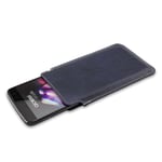 caseroxx Business-Line Poche pour ZTE Blade A602 en bleu fait de Cuir artificiel