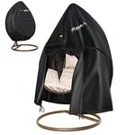 Ezilif Egg Chair Cover, 420D Heavy Duty Oxford Egg Chair Covers Waterproof, Hanging Egg Chair Cover with Waterproof Zipper, UV-Anti & Windproof Cover for B&M & Aldi Swing Chair, 190 x 115cm