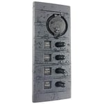 BAJO PEDIDO - (XL) 4 WAY SWITCH PANEL WATERPROOF CONNEX+12V