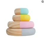 Colored Stone Building Blocks Stacking Game Kids Early G Half-color