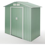 Abri de jardin en métal 2,57 m2 Wasabi Light Green - 196x131x196cm - Garantie 10 ans - Remise exterieur