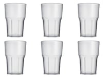 Garnet Satiné Granity 40 Lot de 6 verres réutilisables – Passe au lave-vaisselle – 40 bord/33 – 35 cl – Fabriqué en Italie, microliters, plastique