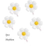 1/2/3/5 st vita prästkrage blomma folie ballong plumeria helium ballong bröllop barn födelsedagsfest dekoration baby shower ins foto vit white 5pcs small daisy