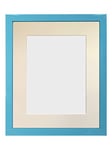 FRAMES BY POST 0.75 Inch Blue Picture Photo Frame with Ivory Mount 6 x 4 Image Size 4 x 3 Inch Plastic Glass