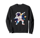 Astronaut Dabbing in Space Cosmic Galaxy Adventure Tee Sweatshirt