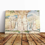 Big Box Art Canvas Print Wall Art William Blake Job and His Family | Mounted and Stretched Box Frame Picture | Home Decor for Kitchen, Living Room, Bedroom, Hallway, Multi-Colour, 30x20 Inch